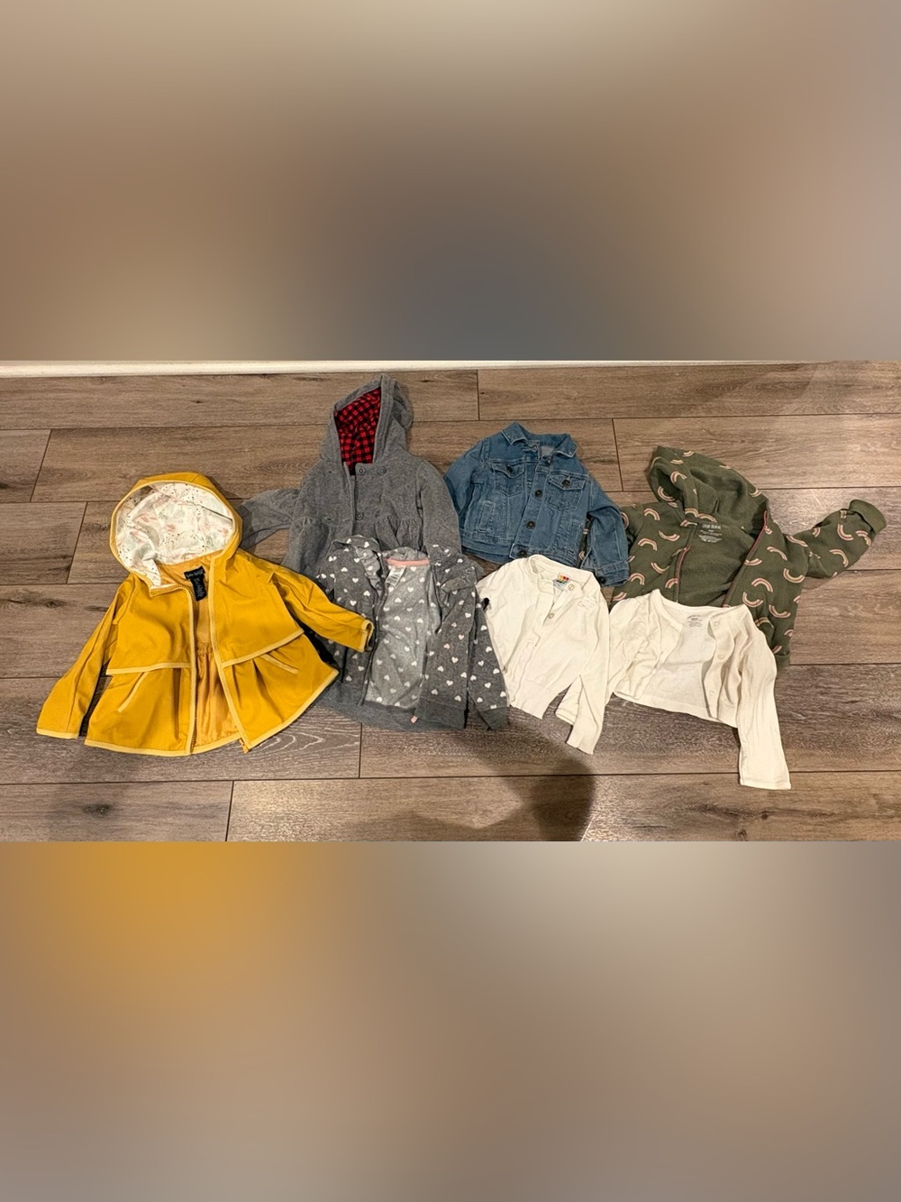 Children's Gray Heart Print Hoodie Jacket - Cozy Everyday Layer 18-24 month